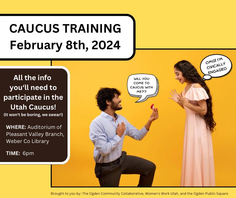 Proposal: Will you go with me to Caucus? Oh my gosh, I'm civically engaged!